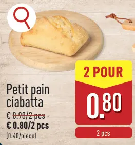 Offre: Petit pain ciabatta