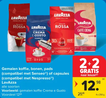 Promotie: Gemalen koffie, bonen, pads 