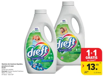 Offre: Gamme de lessives liquides, poudres et caps