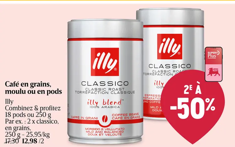 Offre: Café en grains, moulu ou en pods