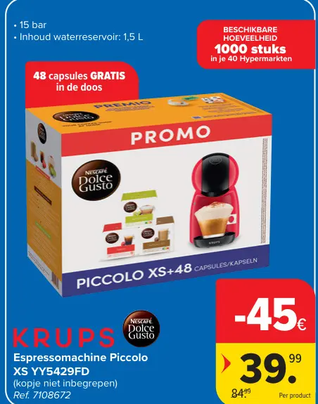 Promotie: Espressomachine Piccolo XS YY5429FD
