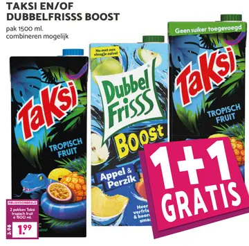 Aanbieding: Taksi en/of DubbelFrisss boost