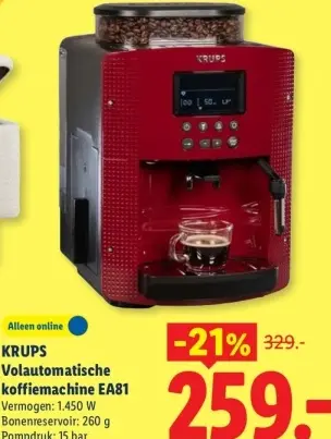 Aanbieding: Volautomatische koffiemachine EA81