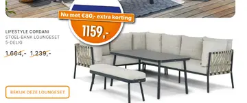Aanbieding: LIFESTYLE CORDANI STOEL BANK LOUNGESET