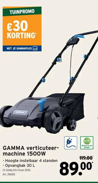 Promotie: verticuteermachine 1500W