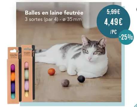 Offre: Balles en laine feutrée