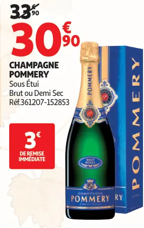 Offre: Pommery Champagne Brut ou Demi Sec Sous Étui
