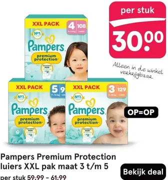 Aanbieding: Pampers Premium Protection luiers XXL pak