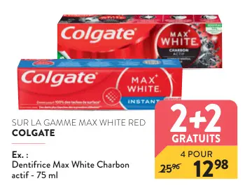 Offre: Dentifrice Max White Charbon actif