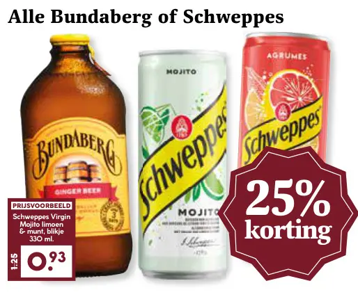 Aanbieding: Bundaberg of Schweppes