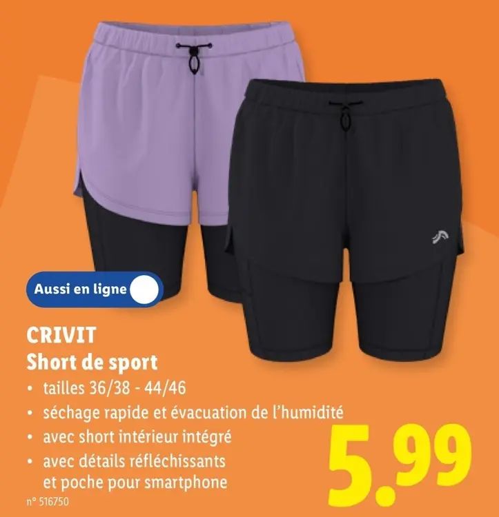 Offre: Short de sport