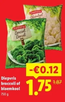 Aanbieding: Diepvries broccoli of bloemkool
