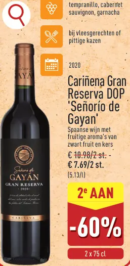 Promotie: Cariñena Gran Reserva DOP 'Señorío de Gayan'