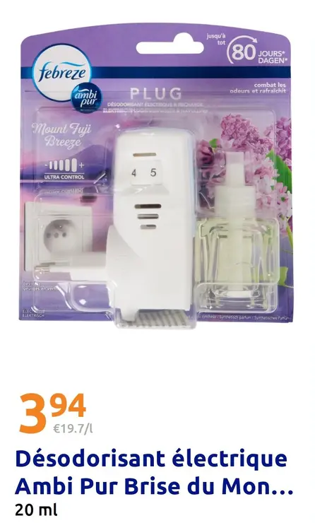 Offre: Désodorisant électrique Ambi Pur Brise 