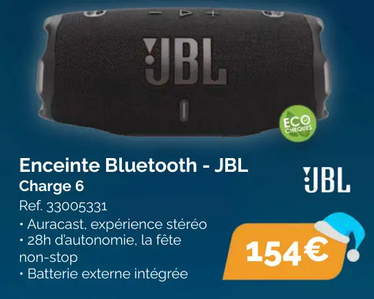 Offre: Enceinte Bluetooth - JBL Charge 6
