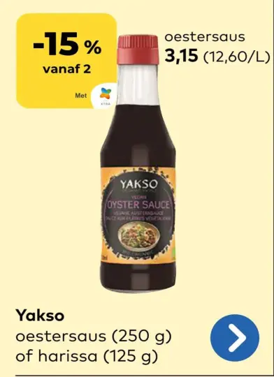 Promotie: Oestersaus of harissa