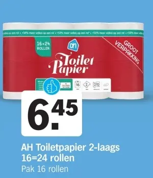 Aanbieding: AH Toiletpapier 2-laags