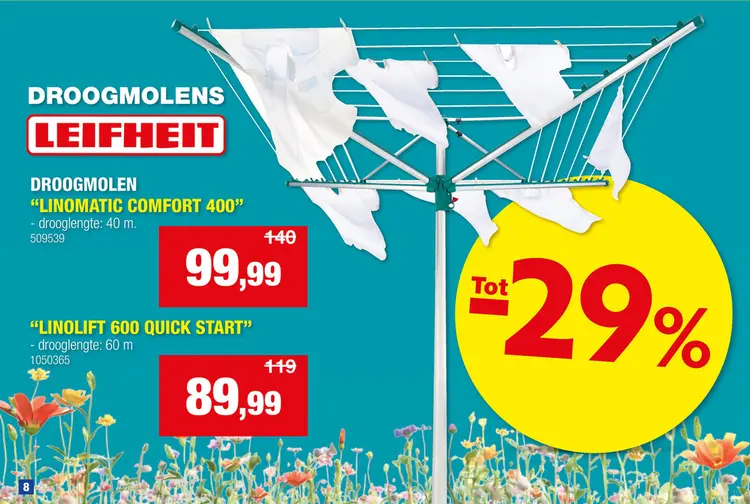 Promotie: Leifheit Linolift 600 Quick start droogmolen