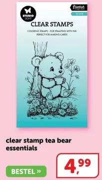 Aanbieding: clear stamp tea bear essentials