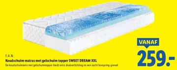 Aanbieding: Koudschuim matras met gelschuim topper SWEET DREAMS XXL