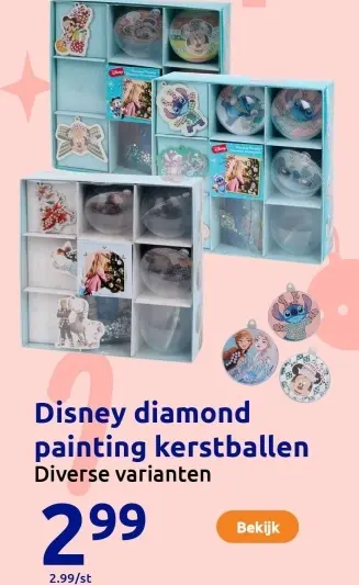 Aanbieding: Disney diamond painting kerstballen
