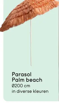 Aanbieding: Parasol Palm Beach - naturel - Ø200 cm