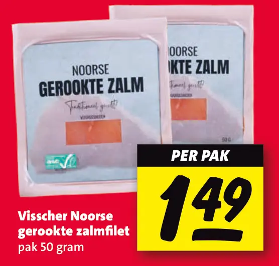 Aanbieding: Visscher Noorse gerookte zalmfilet