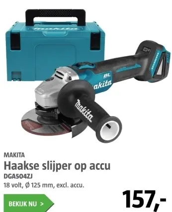 Aanbieding: Haakse slijper op accu
