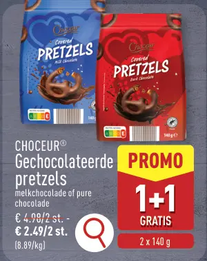 Promotie: Gechocolateerde pretzels