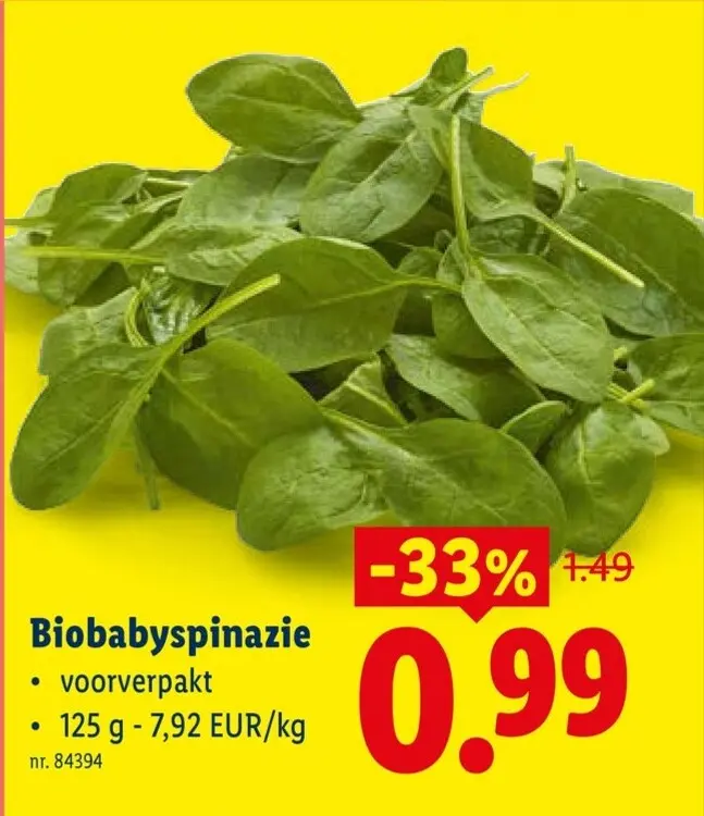 Promotie: Biobabyspinazie