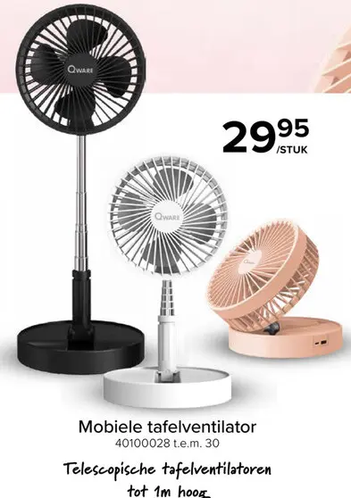 Promotie: Mobiele tafelventilator