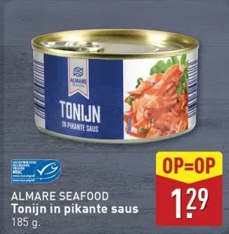 Aanbieding: Tonijn in pikante saus