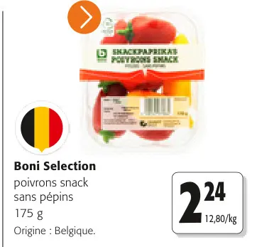 Offre: poivrons snack sans pépins