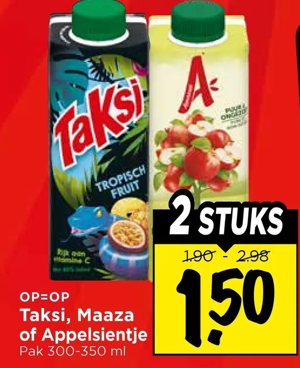 Aanbieding: Taksi, Maaza of Appelsientje