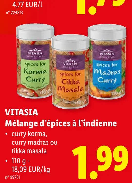 Offre: Mélange d'épices à l'indienne