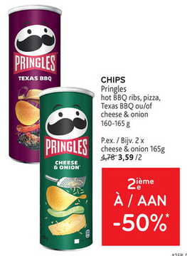 Offre: CHIPS Pringles hot BBQ ribs, pizza, Texas BBQ