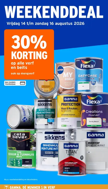 Aanbieding: 30% KORTING op alle verf en beits 