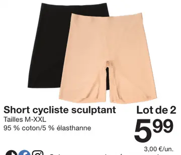 Offre: Short cycliste sculptant