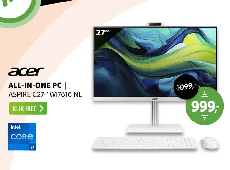 Aanbieding: All-in-one pc | aspire c27-1wi7616 nl