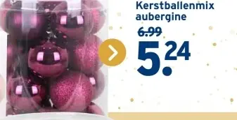 Aanbieding: Kerstballenmix aubergine