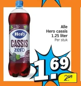 Aanbieding: Alle Hero cassis 1.25 liter