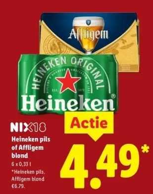 Aanbieding: Heineken pils of Affligem blond