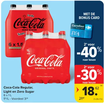 Aanbieding: Coca-Cola Regular, Light en Zero Sugar