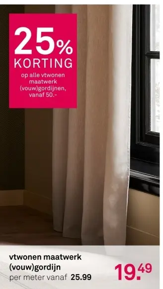 Aanbieding: Maatwerk (vouw)gordijn