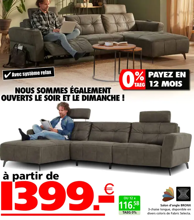 Offre: Salon d'angle BRONX