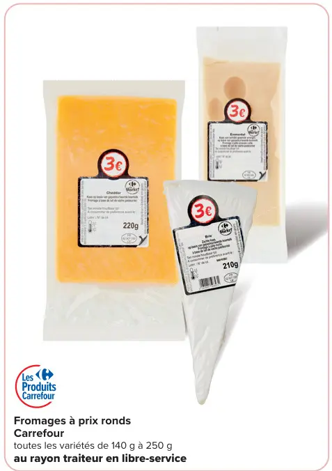 Offre: Cheddar, Emmental, Brie