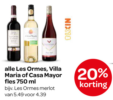 Aanbieding: Les Ormes, Villa Maria of Casa Mayor fles