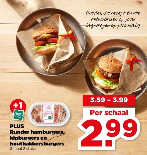 Runder hamburgers, kipburgers en houthakkersburgers