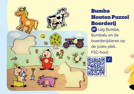 Aanbieding: Bumba Houten Puzzel Boerderij