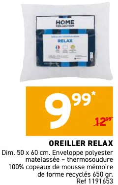 Offre: Home Collection Oreiller Relax